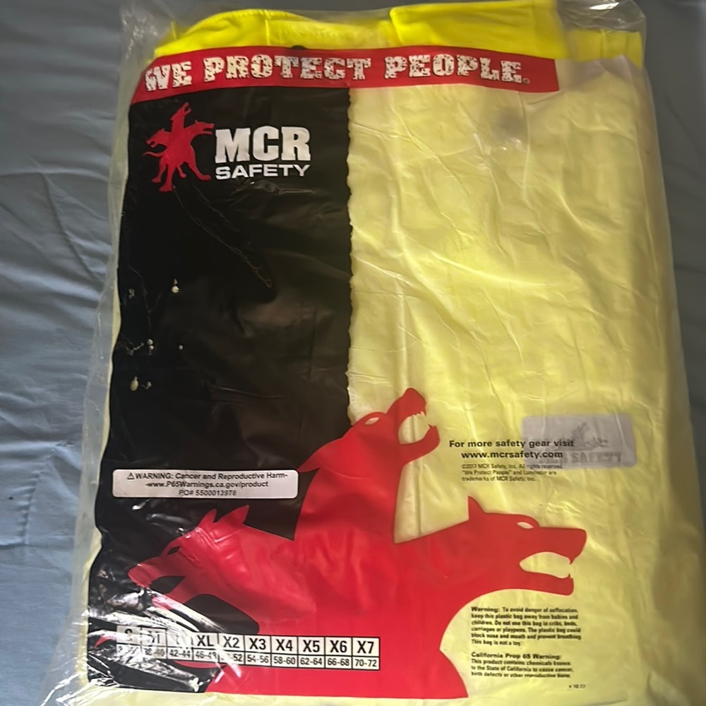 MCR Safety jumpsuit color is neon green